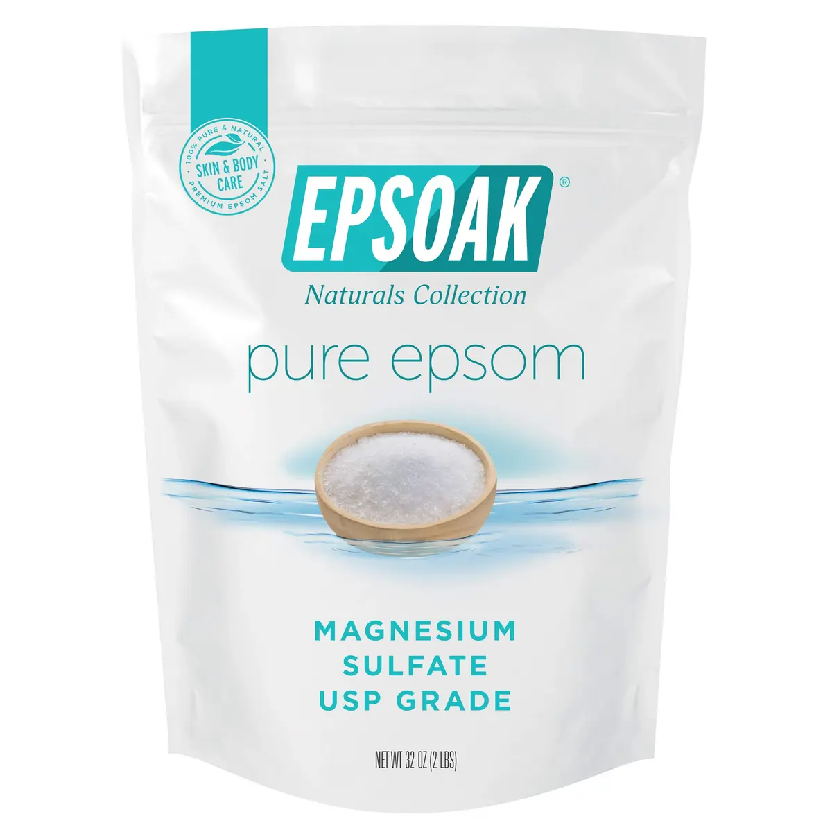 Epsoak Epsom Salt 2 lb (907 g) Magnesium Sulfate USP | Cruelty-Free Certified Bath Soak - main product image