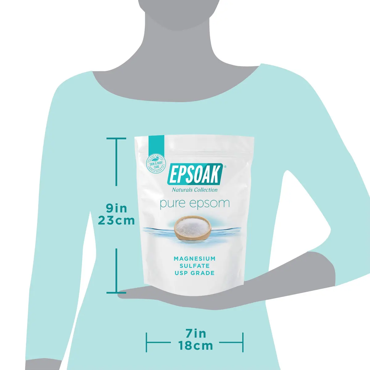 Epsoak Epsom Salt 2 lb (907 g) Magnesium Sulfate USP | Cruelty-Free Certified Bath Soak - view 8