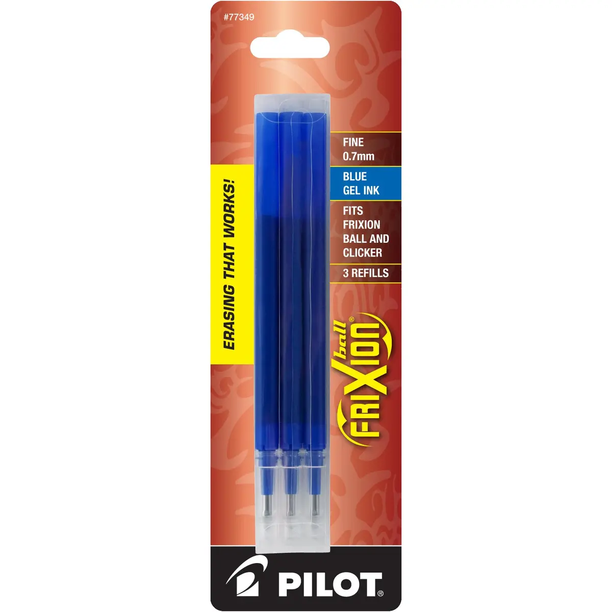 Pilot FriXion Gel Ink Pen Refill 3-pk Pouch Fine Point 0.7mm | Erasable Blue Ink, Compatible with FriXion Pens - main product image