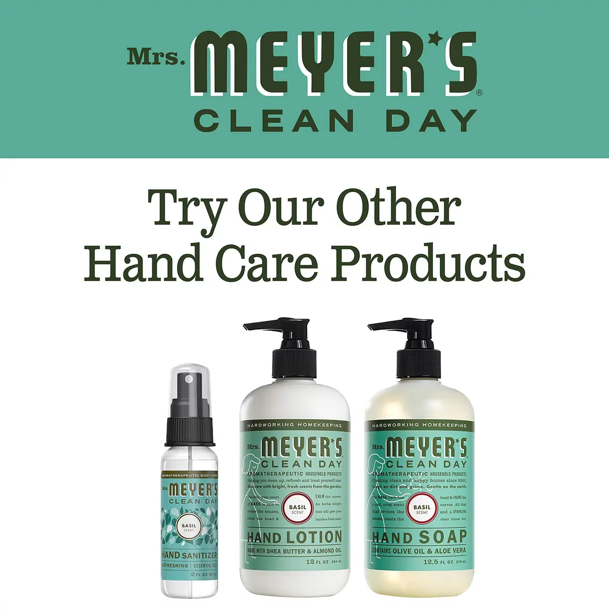 Mrs. Meyer's Clean Day Basil Hand Soap 370ml (12.5 Fl Oz) | Gentle & Moisturizing - view 7