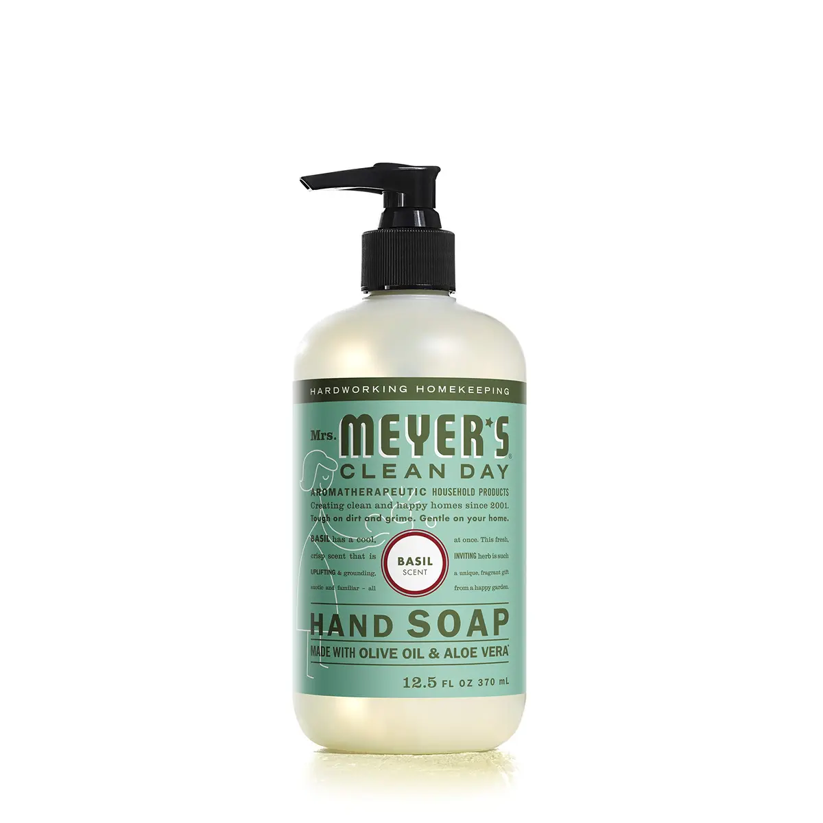 Mrs. Meyer's Clean Day Basil Hand Soap 370ml (12.5 Fl Oz) | Gentle & Moisturizing - view 2