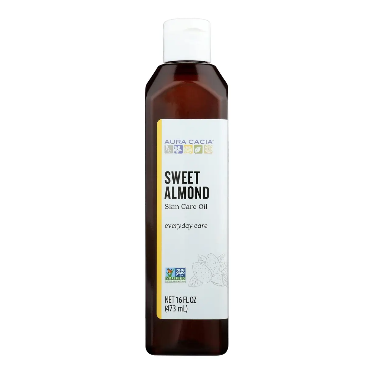 Aura Cacia Sweet Almond Oil 16 Fl Oz | Nourishing, Lightweight & Hydrating Skin Oil - main product image