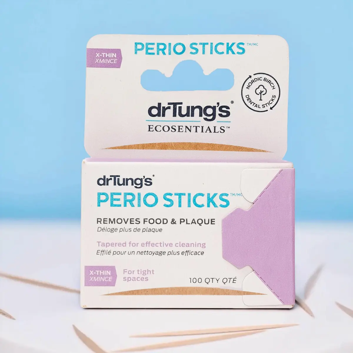 drTung's Perio Sticks Dental Cleaning X-Thin 100 Count (Pack of 6) | Eco-Friendly Birch Interdental Picks - view 4