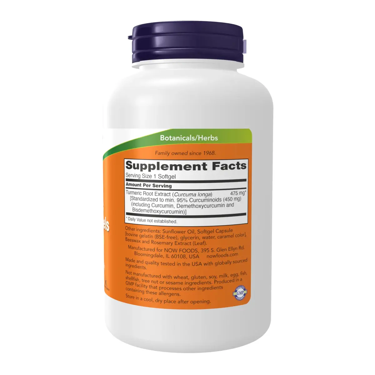NOW Turmeric Curcumin Softgels 120 Count (120 Count) | Standardized Extract with 95% Curcuminoids for Solubility - view 2