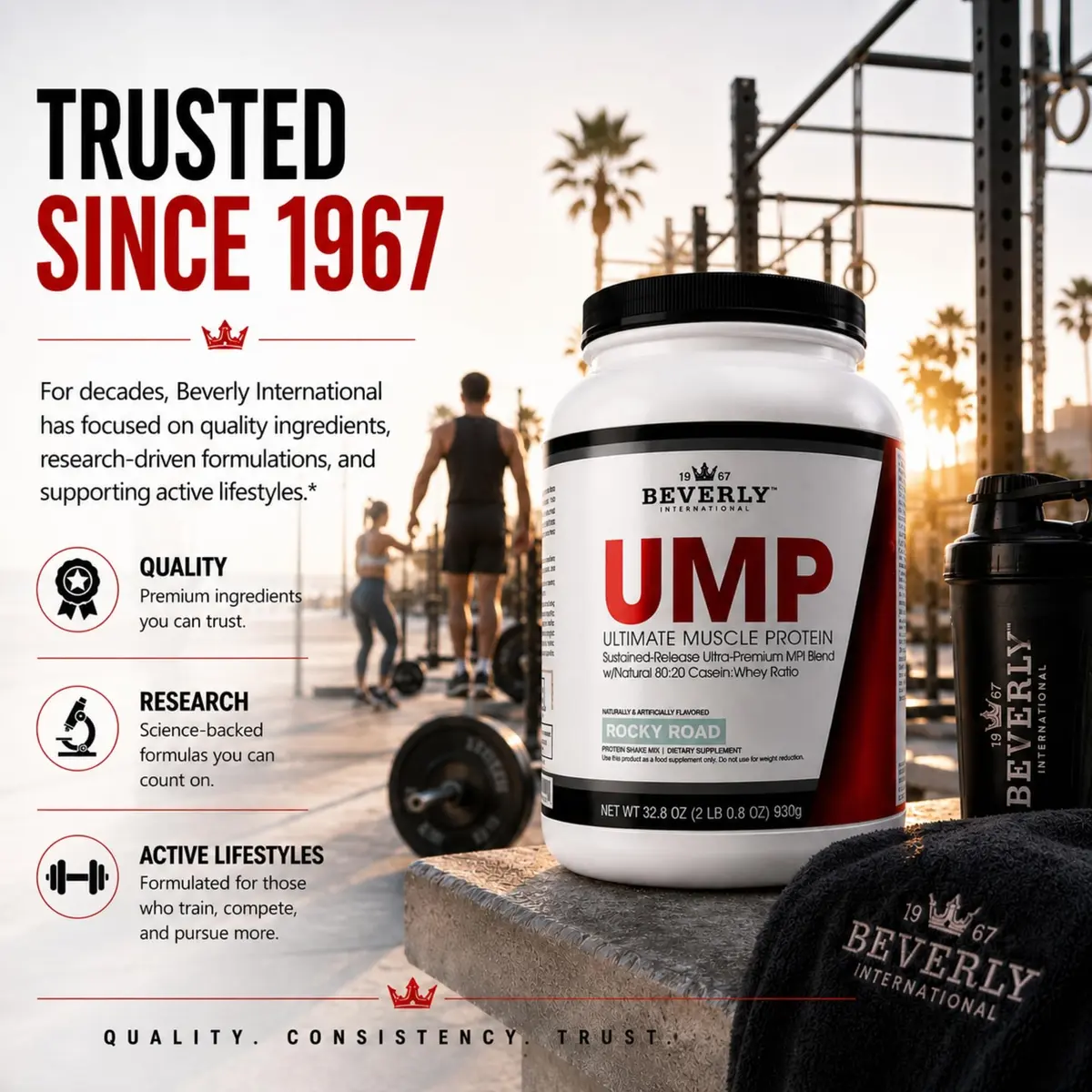 Beverly International UMP Protein Powder Rocky Road 32.8 oz | Supports Lean Muscle & Fat Burn - view 4