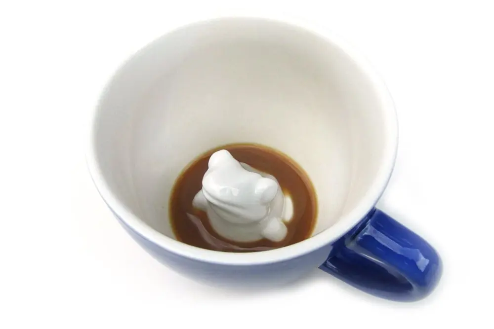Creature Cups Frog Ceramic Mug with Hidden 3D Animal 312ml (11 oz) | Fun Surprise for Coffee & Tea Lovers - main product image