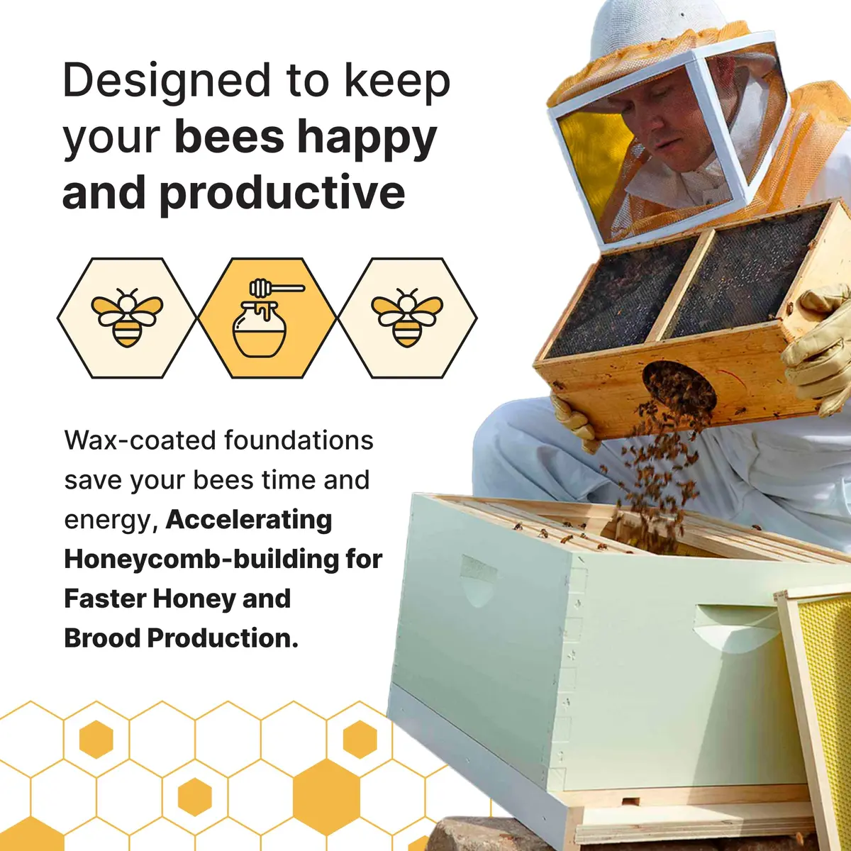 Mann Lake 10-Frame Deep Hive Kit, 9⅝" Bee Hive Body, Unpainted | Durable Pine, Ready to Use - view 5