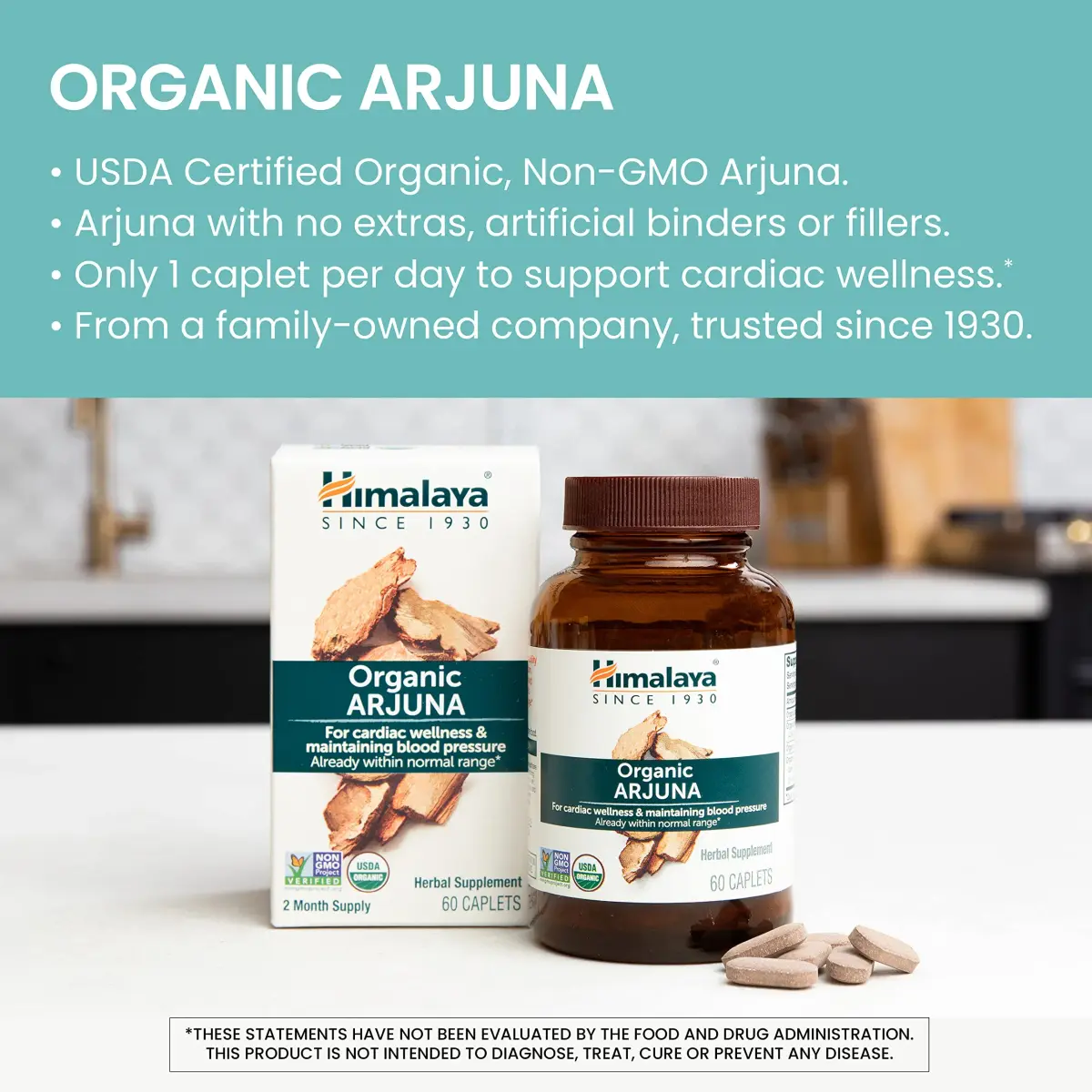 Himalaya USDA Organic Arjuna Capsules, Heart Health, 700 mg (60 Caplets) | Supports Cardiovascular System - view 3