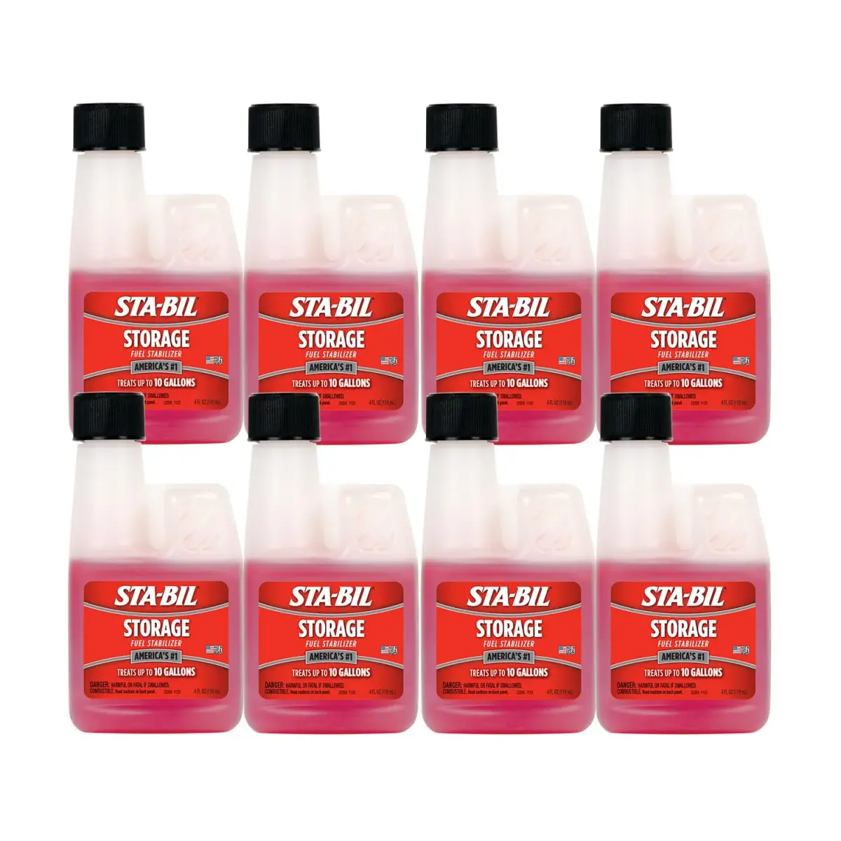 STA-BIL Storage Fuel Stabilizer 4 oz (118 ml) Bottles, 8-Pack | Keeps Fuel Fresh for 2 Years - main product image