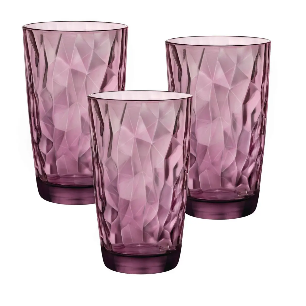 Bormioli Rocco Diamond Cooler Glasses, Rock Purple 16 oz | Made in Italy, Recyclable, Dishwasher Safe - main product image