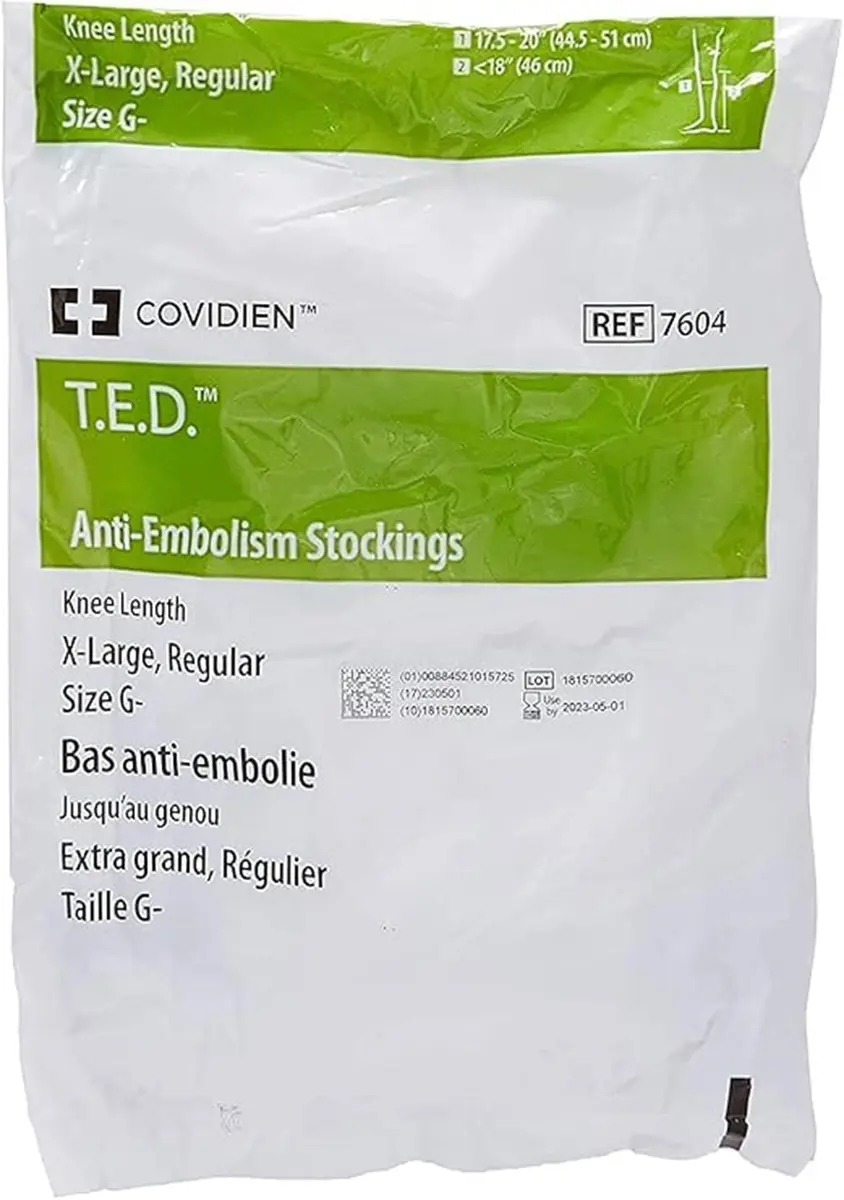 COVIDIEN TED STOCKING KNEE XLG REGULAR (PR) White | Anti-embolism Support for Recovery - main product image