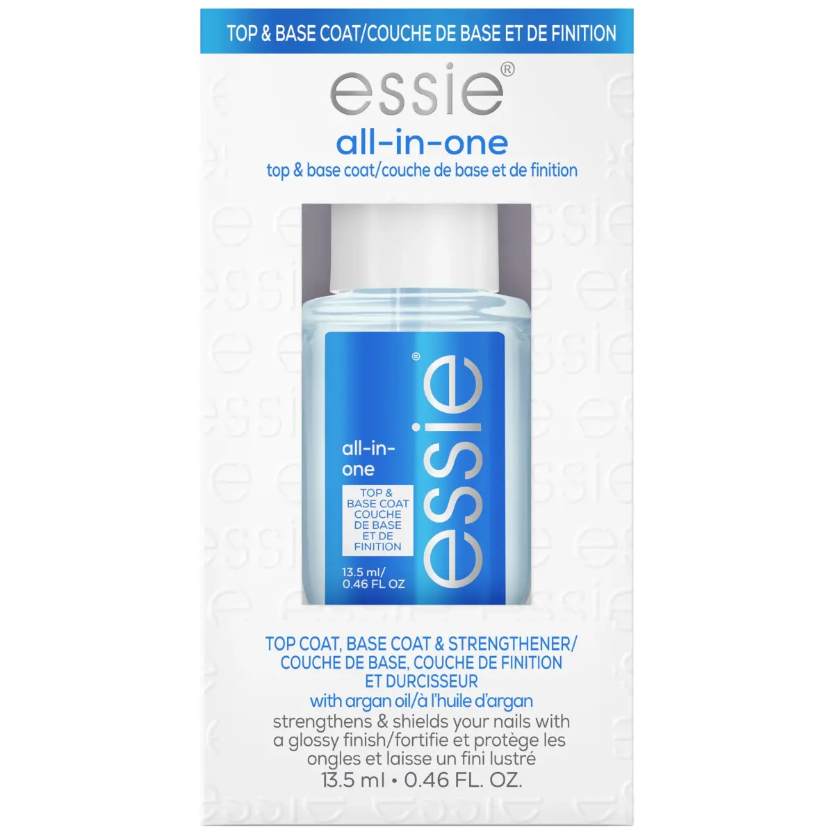 essie All-In-One Base Coat + Top Coat + Strengthener Nail Polish 13.5ml (0.46 Fl Oz) | Argan Oil Infused - main product image