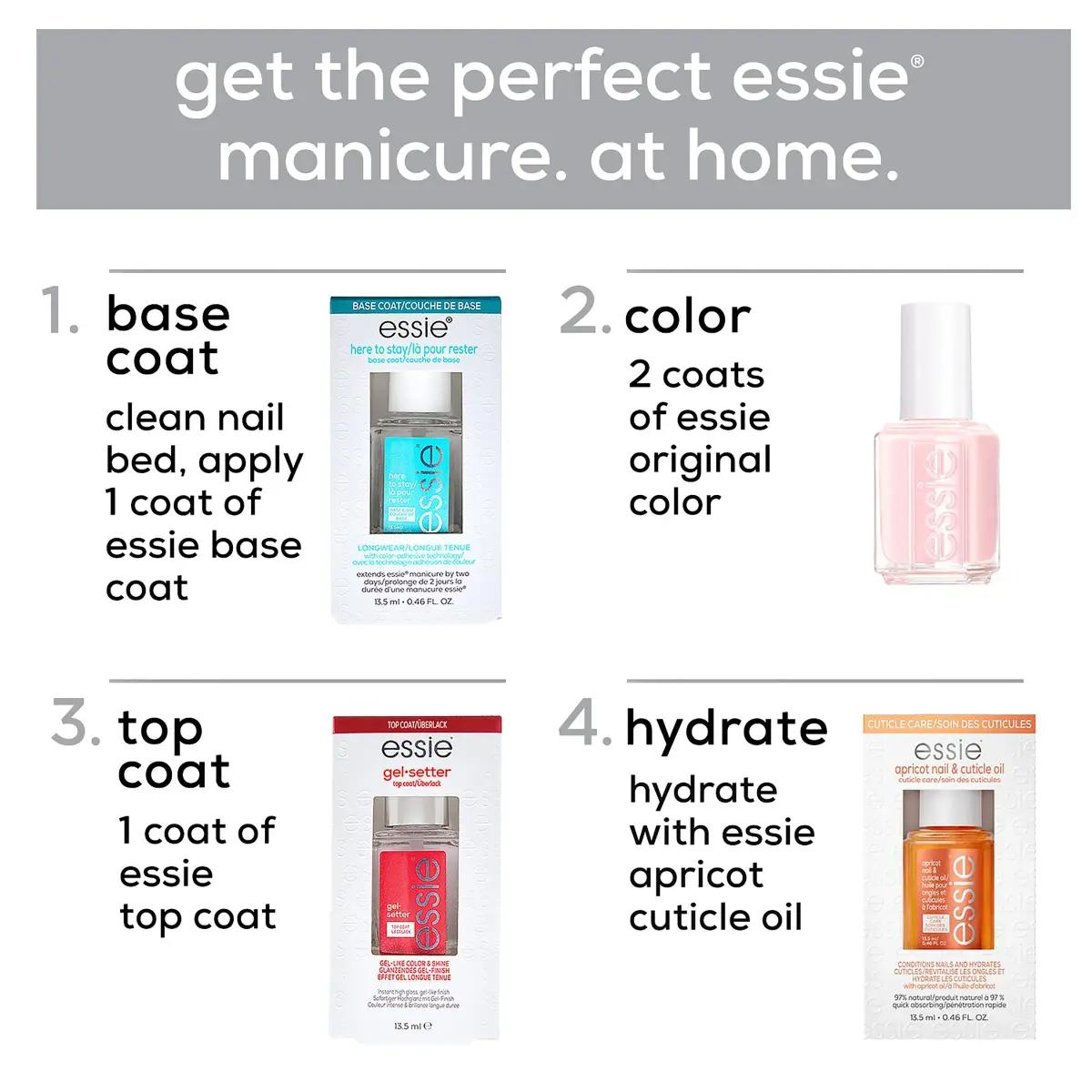 essie All-In-One Base Coat + Top Coat + Strengthener Nail Polish 13.5ml (0.46 Fl Oz) | Argan Oil Infused - view 8