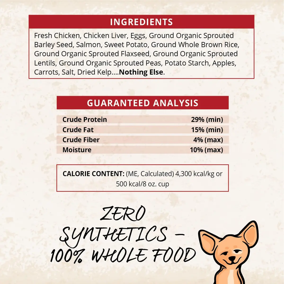 CARNA4 Gentle Quick-Baked Air-Dried Dog Food, Chicken Recipe, 3lb | Complete, Synthetic-Free Nutrition for All Breeds - view 7
