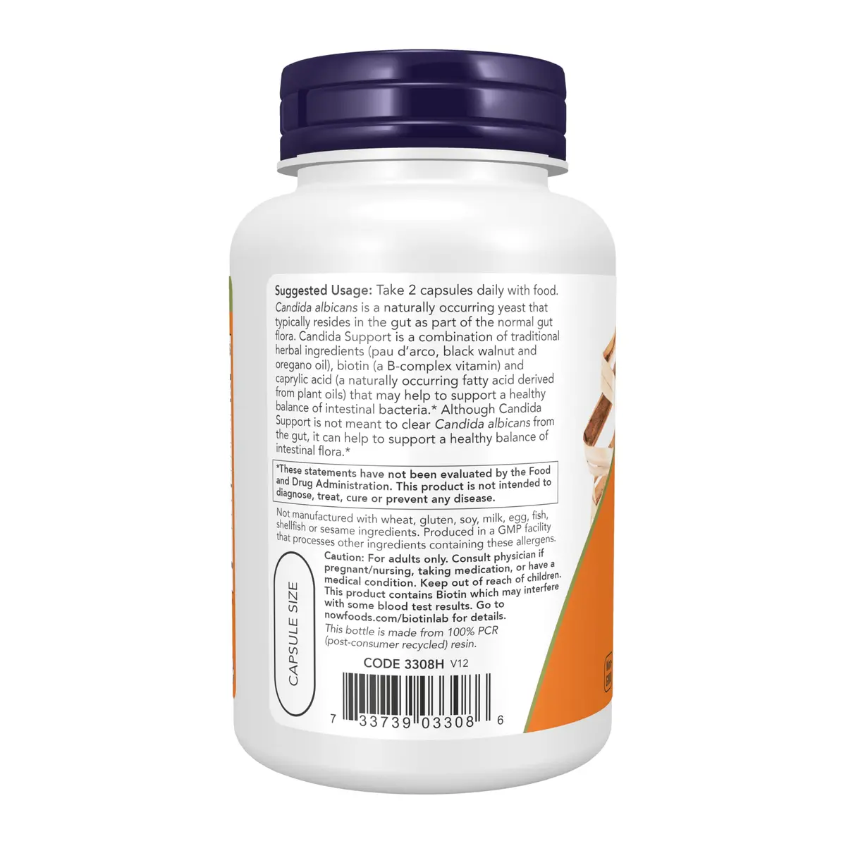 NOW Supplements Candida Support with Pau D'Arco, Oregano Oil, 90 Veg Caps | Supports Gut Balance & Intestinal Flora - view 3