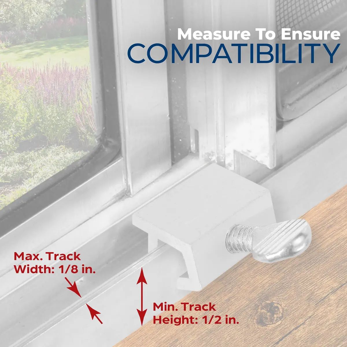 Prime-Line Sliding Window Security Lock for 1/8 in. Rail, Aluminum (4 Pack) | Secure & Ventilate Windows - view 2