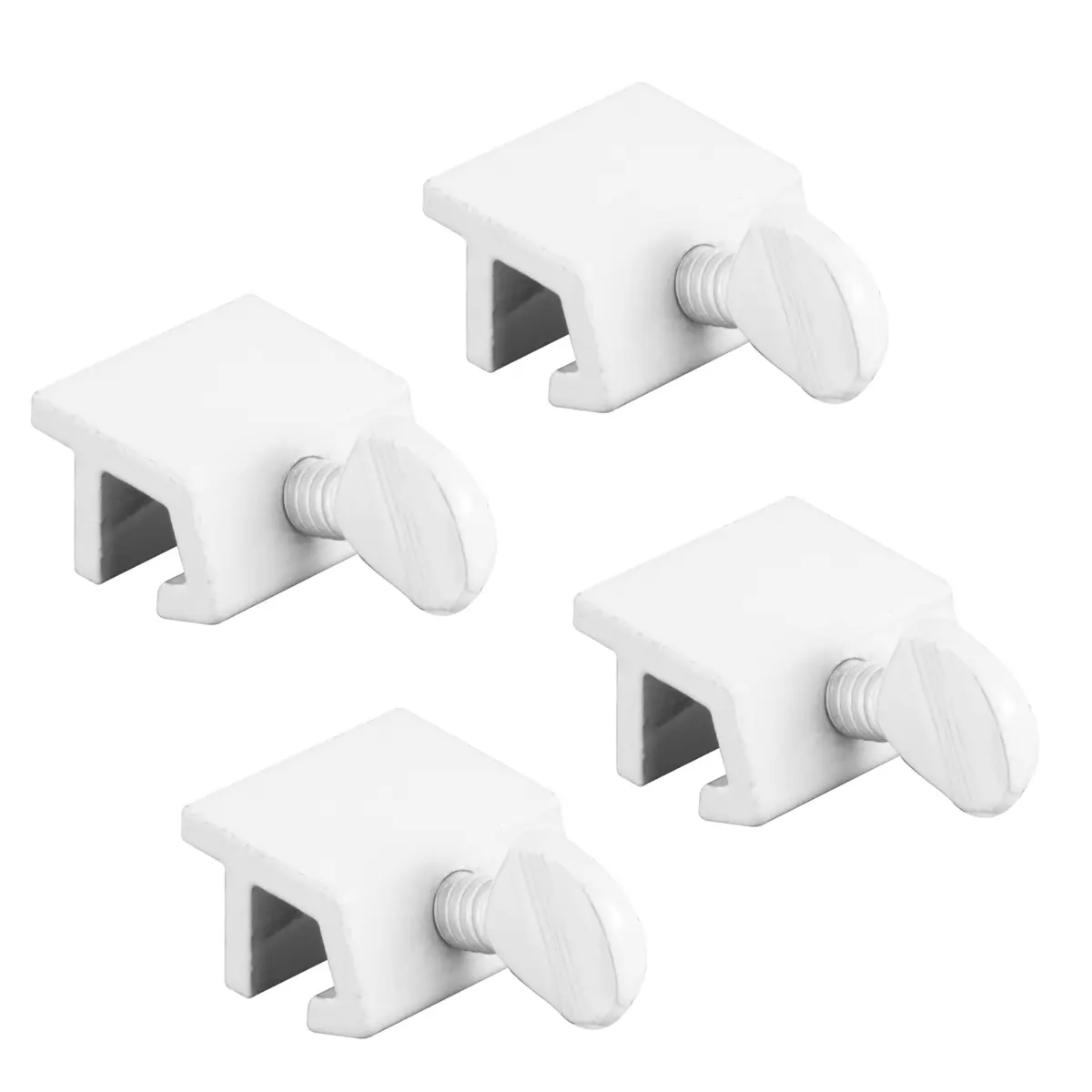 Prime-Line Sliding Window Security Lock, White, 1/8 in. Rail, 4 Pack | Secure & Ventilate Windows - main product image
