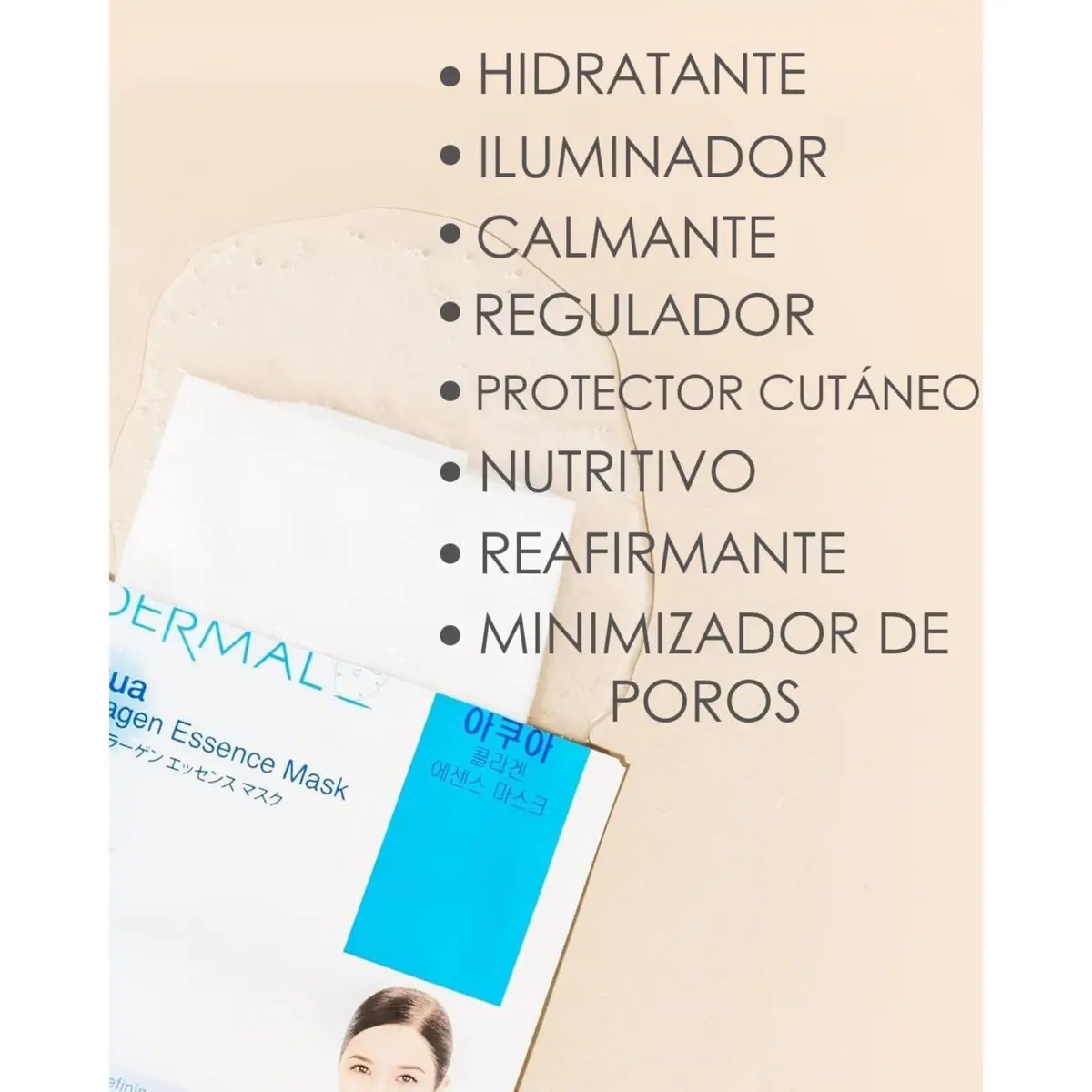 DERMAL 16 Collagen Korean Essence Sheet Mask Variety Pack, 23ml (0.78 Fl Oz) | Hydrating, Soothing, Brightening - view 4