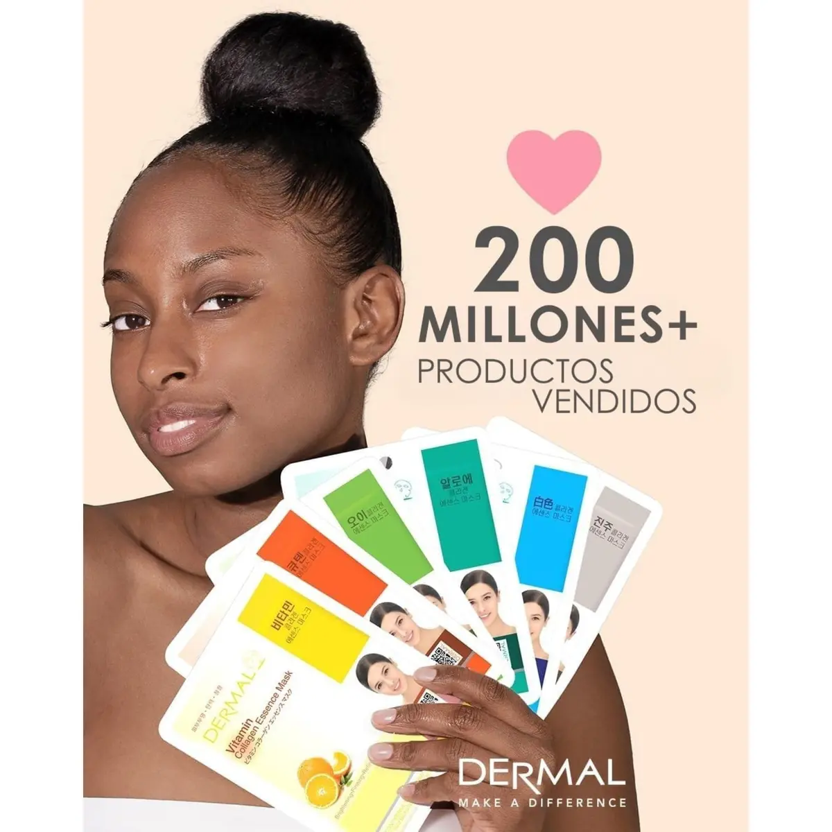DERMAL 16 Collagen Korean Essence Sheet Mask Variety Pack, 23ml (0.78 Fl Oz) | Hydrating, Soothing, Brightening - view 2