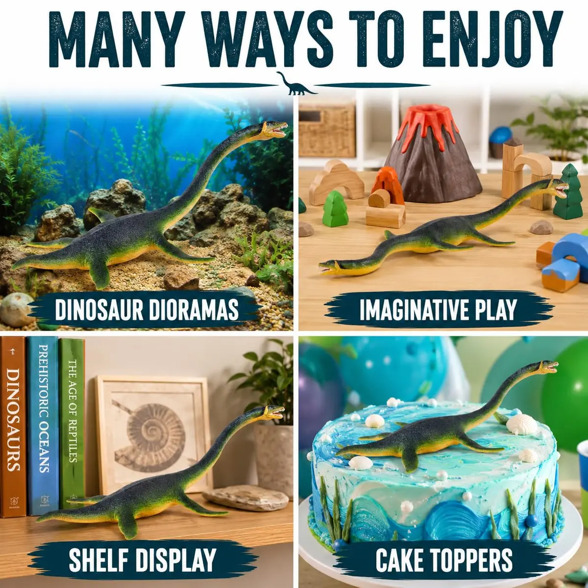 Safari Ltd. Elasmosaurus Figurine - Detailed 10" Marine Dinosaur - Educational Toy for Kids 3+ - view 6