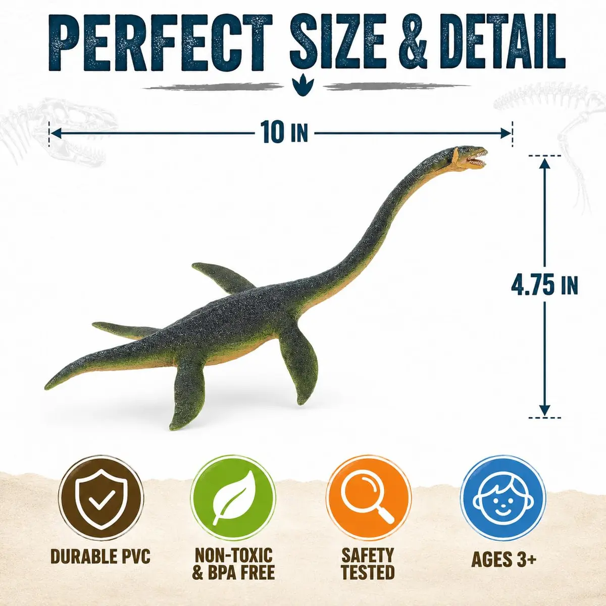 Safari Ltd. Elasmosaurus Figurine - Detailed 10" Marine Dinosaur - Educational Toy for Kids 3+ - view 3