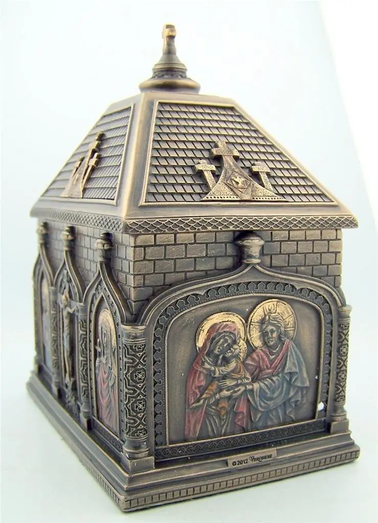 Needzo Religious Gifts Cold Cast Bronze Rosary Keepsake Trinket Box 19 cm (7.4 x 4.7 x 7.6 inches) | Sacred Catholic Home Decor - view 2