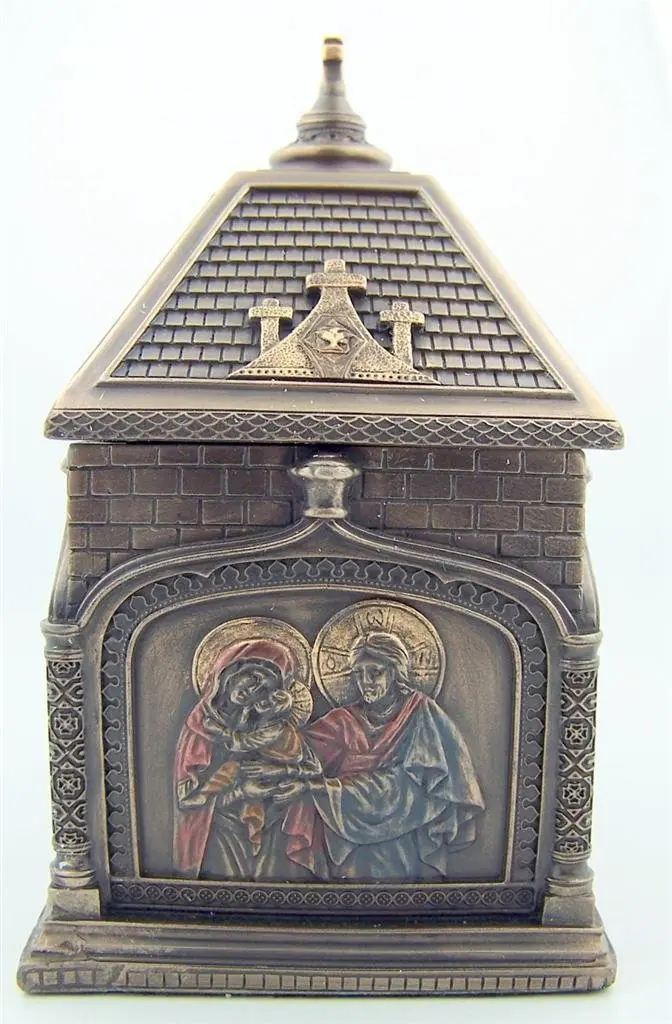 Needzo Religious Gifts Cold Cast Bronze Rosary Keepsake Trinket Box 19 cm (7.4 x 4.7 x 7.6 inches) | Sacred Catholic Home Decor - view 3