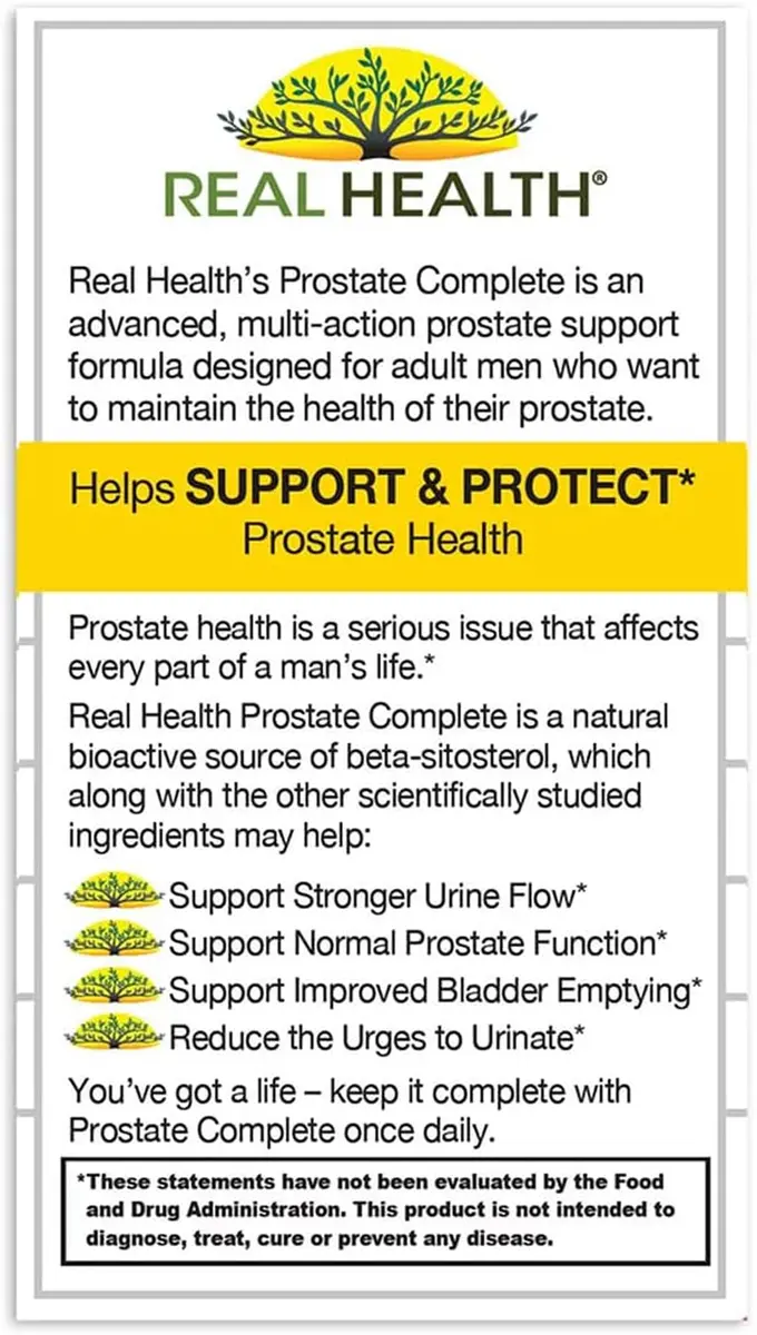 Real Health Prostate Complete - Prostate Health Supplements for Men, 30 Ct | Supports Healthy Prostate & Urinary Flow - view 6