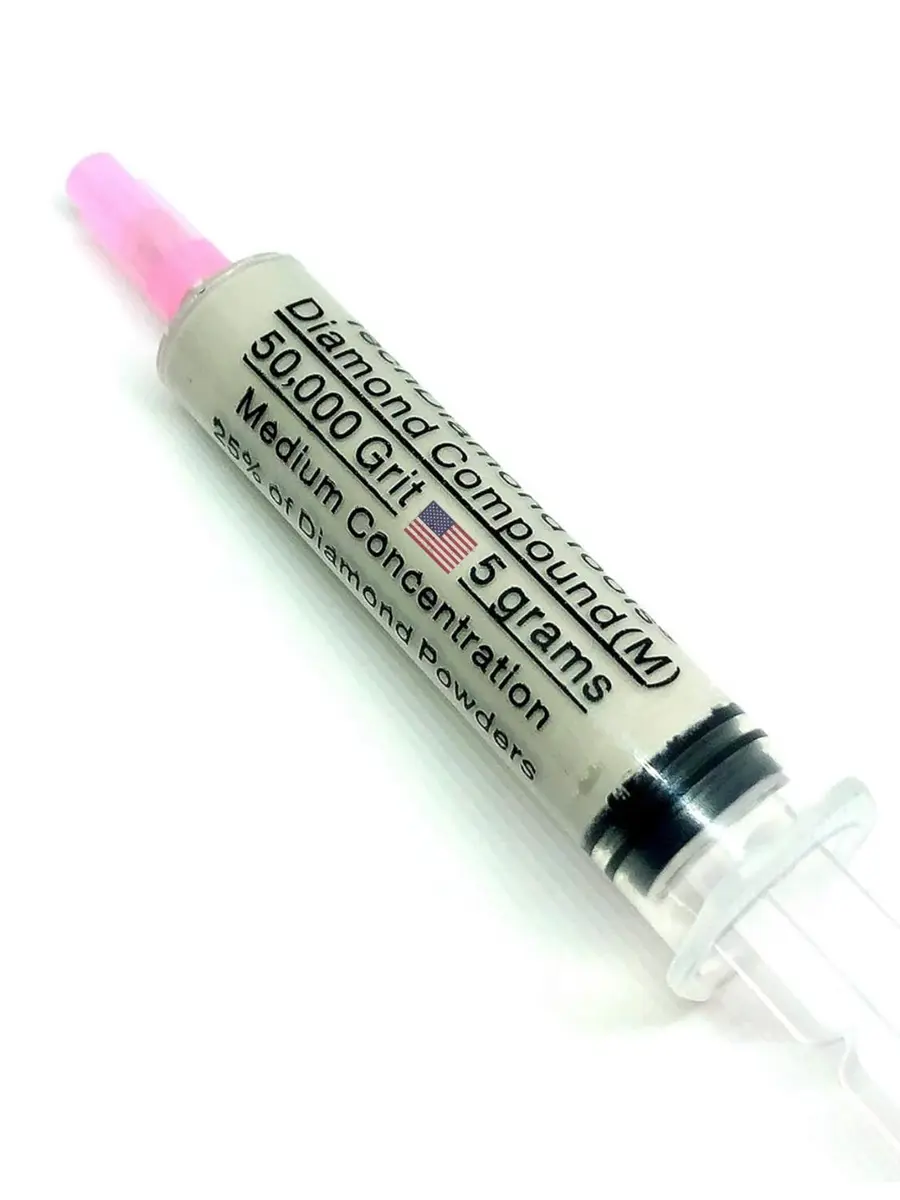 TechDiamondTools Diamond Polishing Compound 5g Syringe | 50,000 Grit (0-0.5 Micron) for Mirror Finish on Metal, Glass, Gemstones - main product image