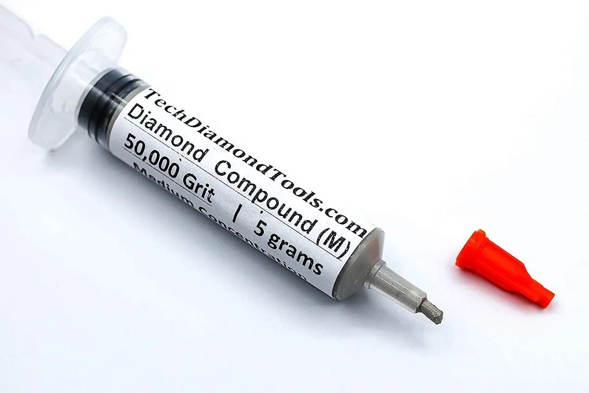 TechDiamondTools Diamond Polishing Compound 5g Syringe | 50,000 Grit (0-0.5 Micron) for Mirror Finish on Metal, Glass, Gemstones - view 3