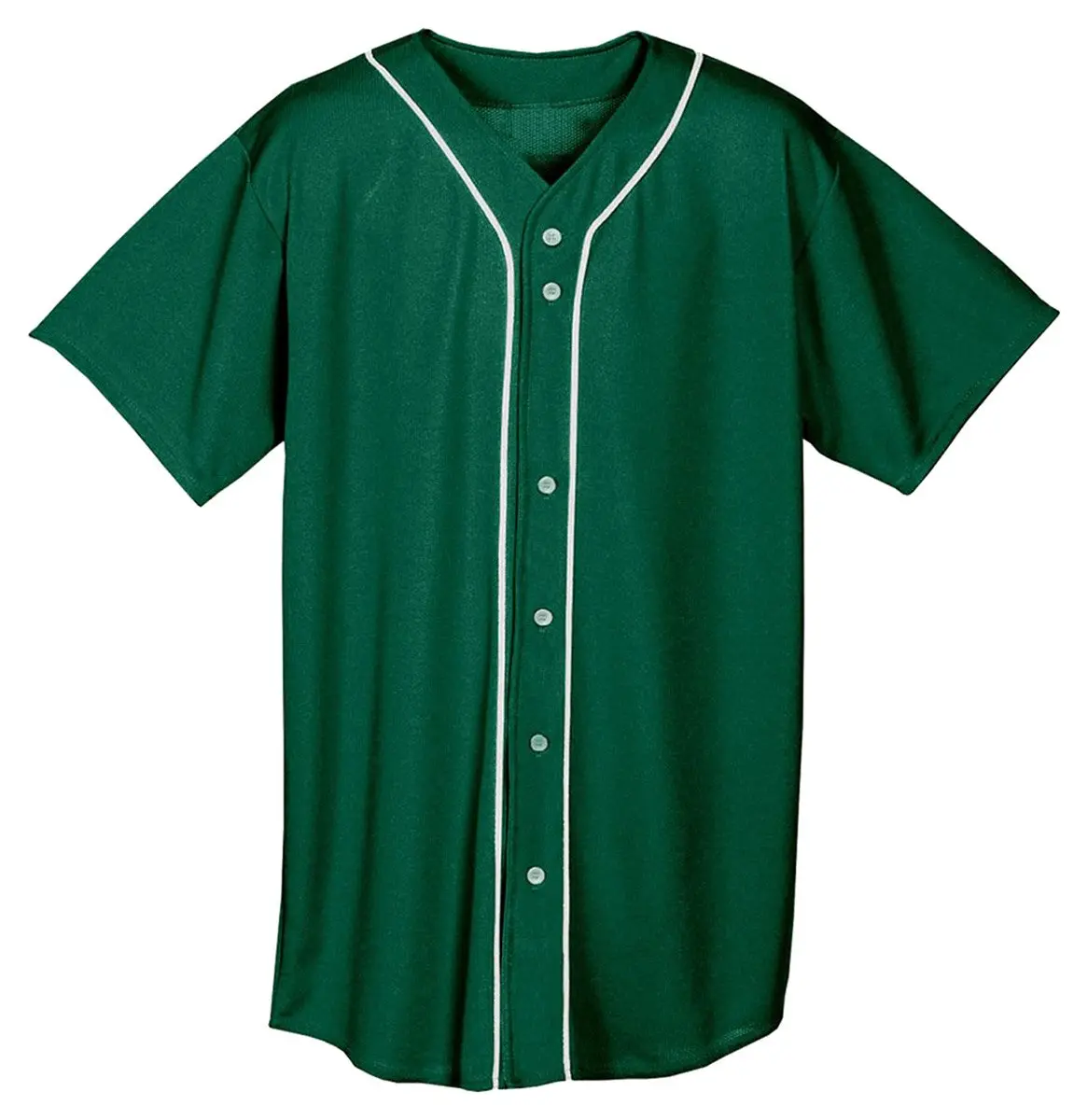 A4 Men's Classic Moisture Full Button Performance Baseball Top, Large, Forest Green | Pro-Style NFHS Standard (120 chars) - main product image