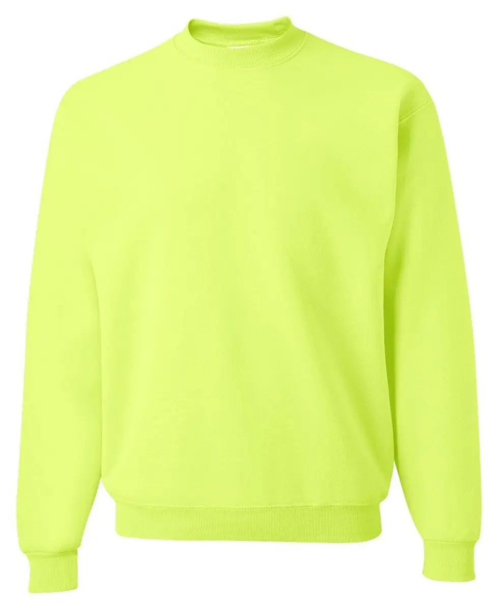 Jerzees Adult 9.5 oz. Super Sweats® NuBlend® Fleece Crew S SAFETY GREEN | Pill-Resistant Sweatshirt (70-120 chars) - main product image