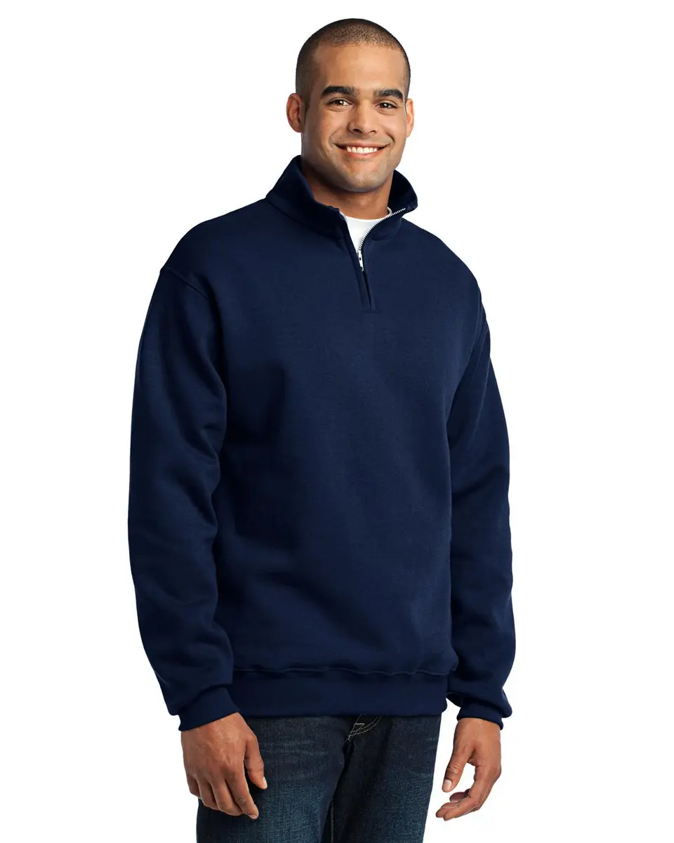 Jerzees NuBlend 1/4-Zip Cadet Collar Sweatshirt 8 oz. | Preshrunk Cotton/Polyester, Long Sleeve, Royal - view 4