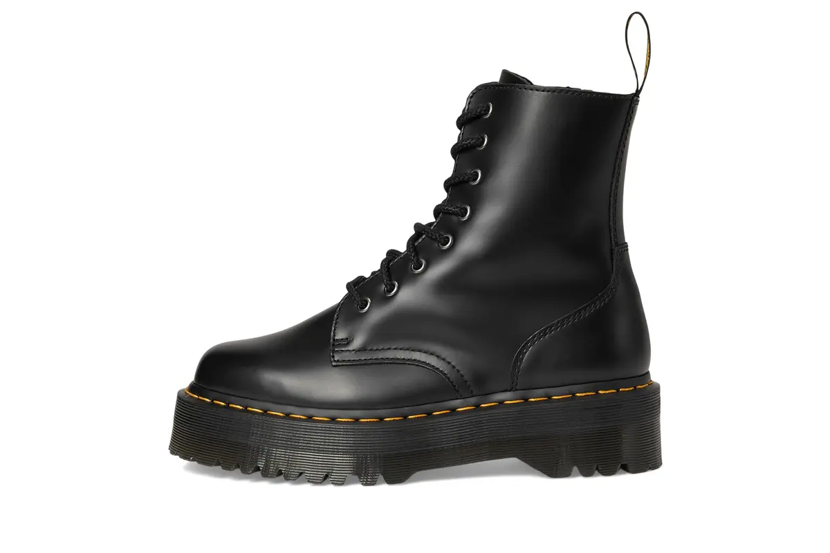 Dr. Martens Jadon 8-Eye Leather Platform Boot for Men and Women, Black Polished Smooth, 6 US Women/5 US Men | Edgy, Durable & Iconic - view 7
