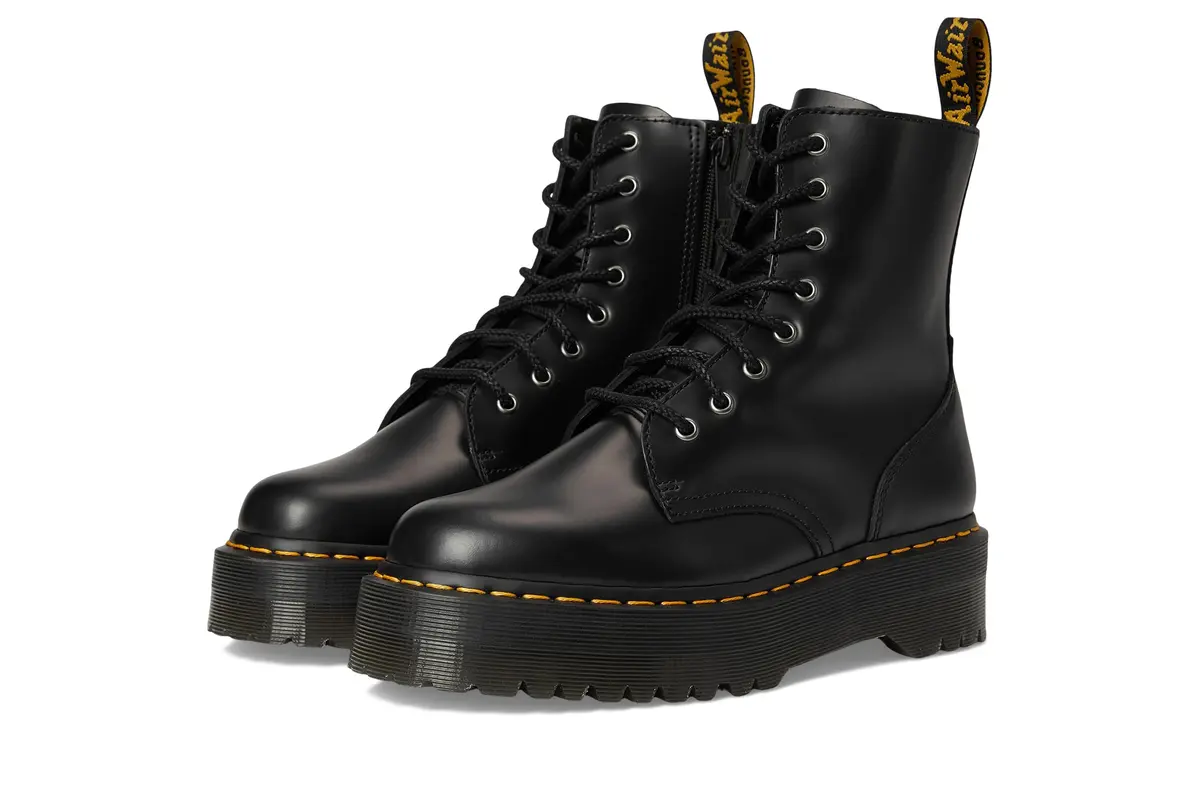 Dr. Martens Jadon 8-Eye Leather Platform Boot for Men and Women, Black Polished Smooth, 6 US Women/5 US Men | Edgy, Durable & Iconic - view 4