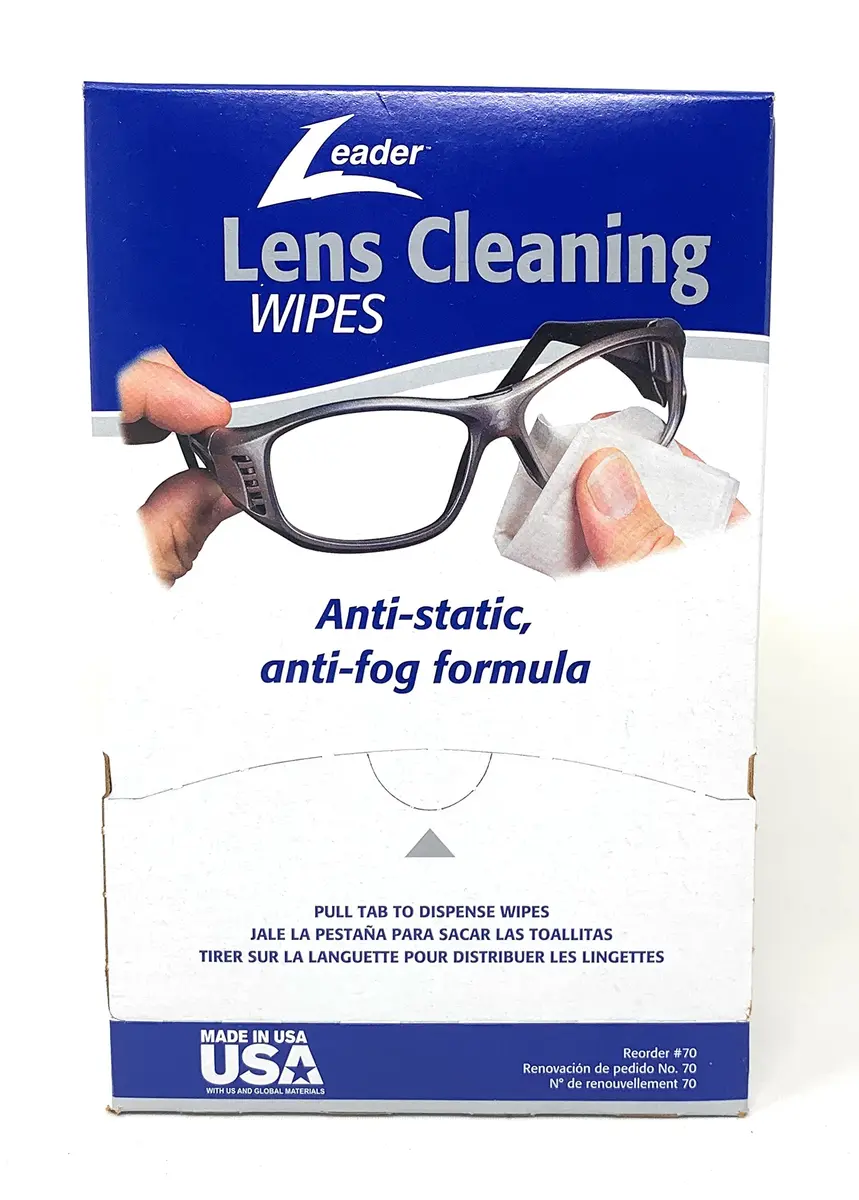 Leader Lens Cleaning Towelette Dispenser 100 Count | Anti-Fog & Static Formula for Clear Vision - main product image