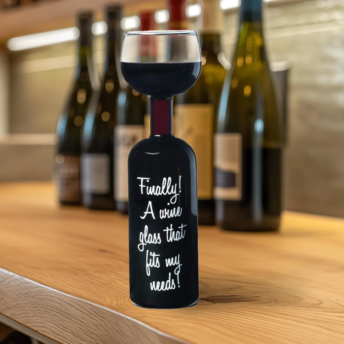 BigMouth Inc Ultimate Wine Bottle Glass | Holds Full 750ml Bottle | Fun Gift for Wine Lovers - view 2