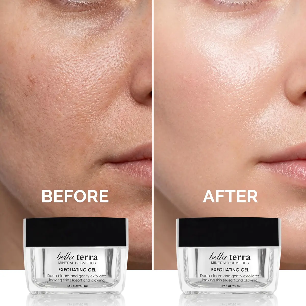 Bellaterra Cosmetics Mineral Exfoliating Gel 50ml | Gentle Vegan Face Exfoliator for All Skin Types - view 6