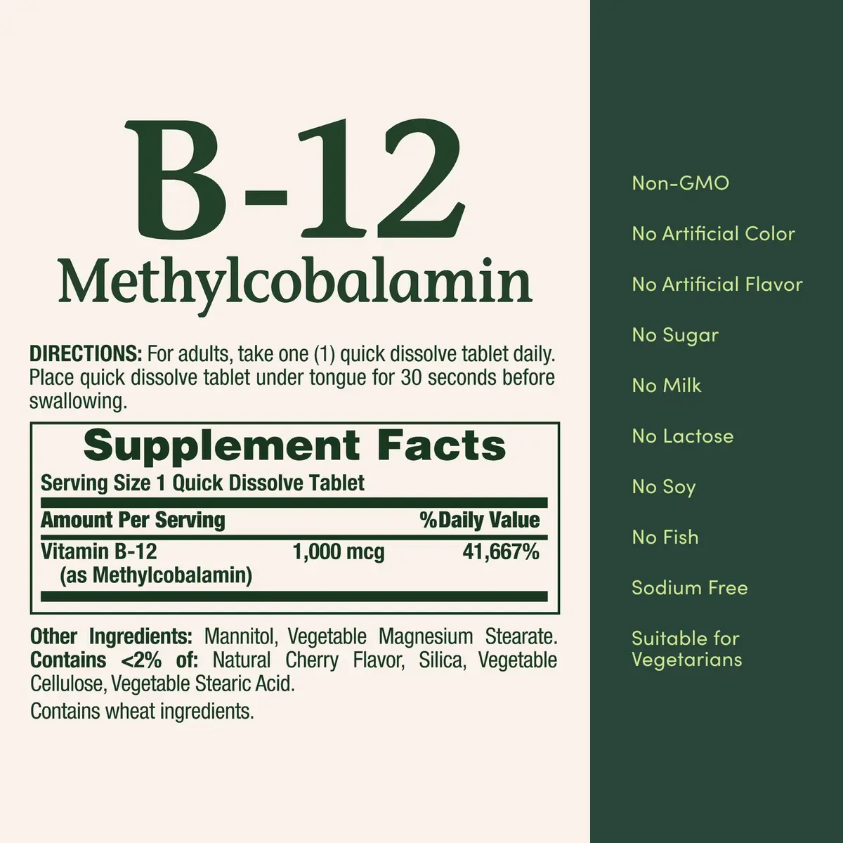 Nature's Bounty Vitamin B12 Microlozenge 1000mcg Cherry | Supports Heart Health & Energy Metabolism (60 Count) - view 5