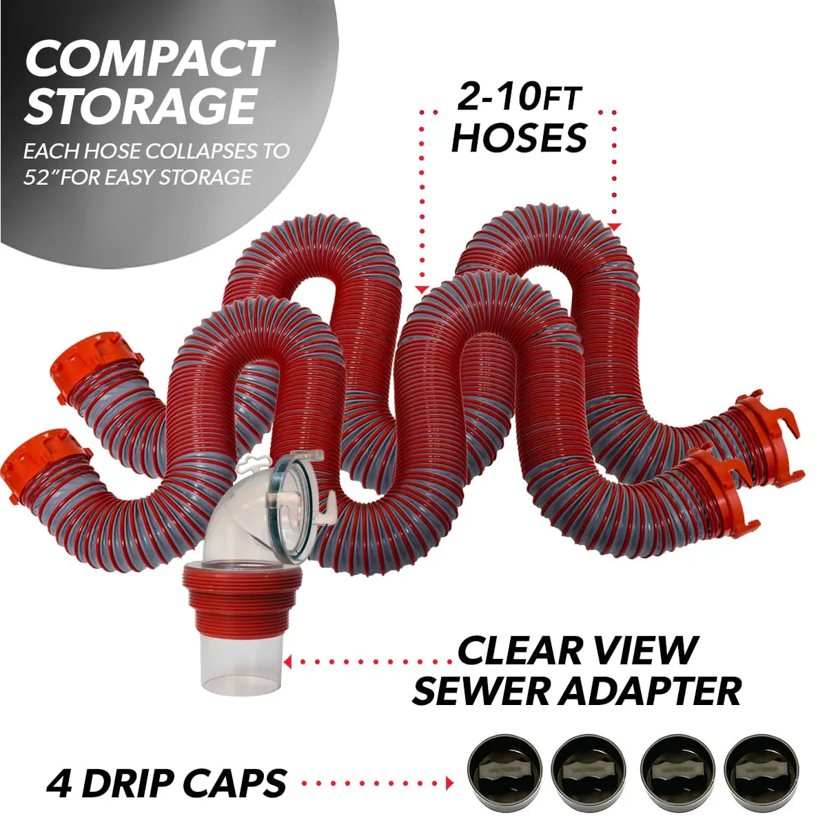 Valterra Viper 20-Foot RV Sewer Hose Kit | Durable UV-Protected TPE, Collapsible & Leak-Proof (70-120 chars) - view 7