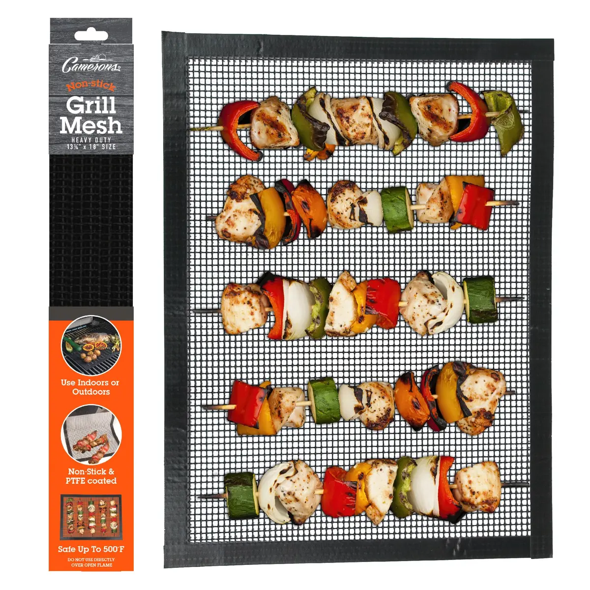 Camerons Heavy Duty Grilling Mesh 40cm x 33cm (15.9g) | Non-Stick Reusable BBQ Mat for Grills & Ovens - main product image