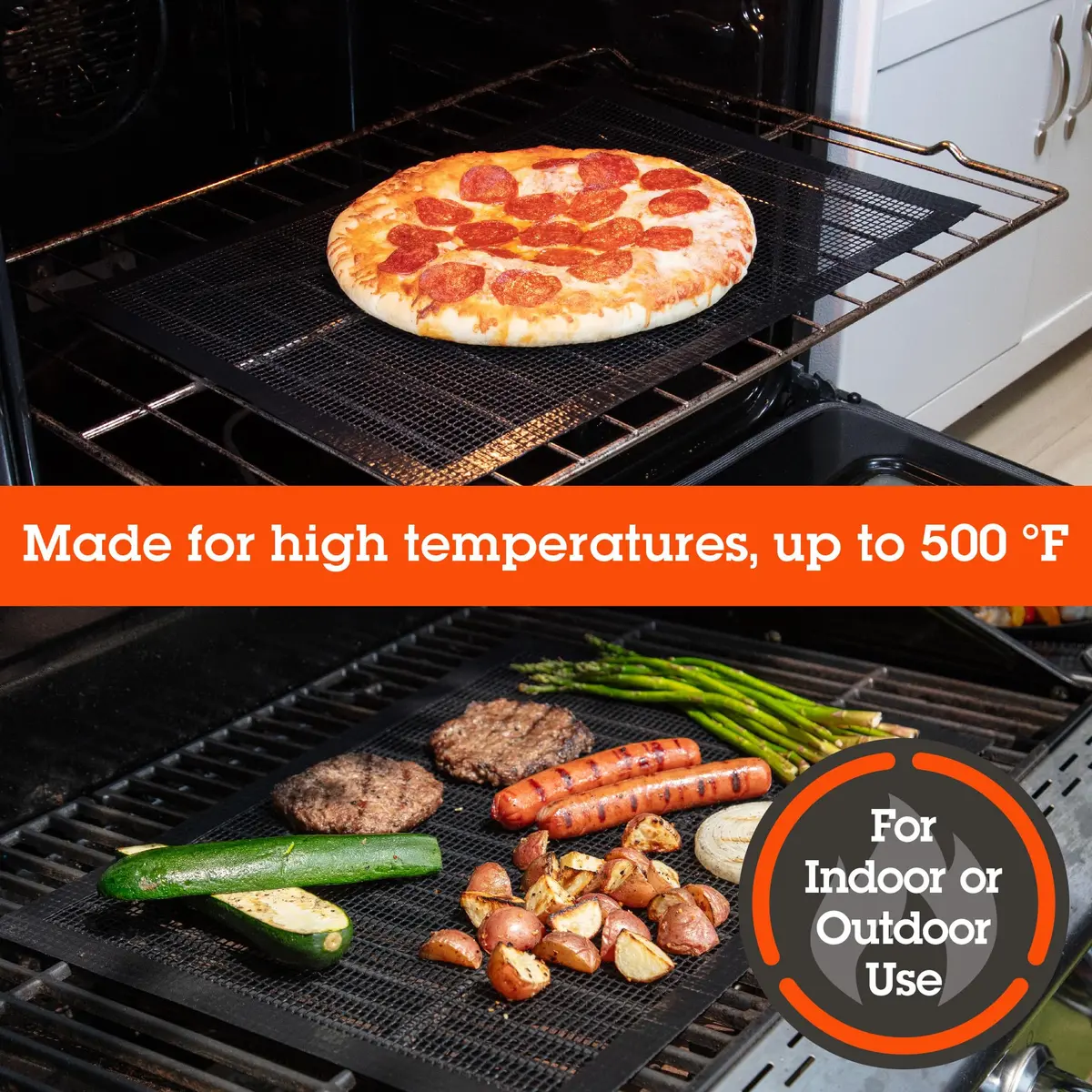 Camerons Heavy Duty Grilling Mesh 40cm x 33cm (15.9g) | Non-Stick Reusable BBQ Mat for Grills & Ovens - view 3