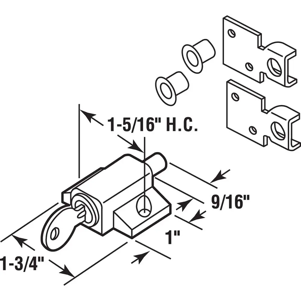 Prime-Line U 9862 White Lock | Heavy Duty Sliding Door Lock with Push-In Security - view 2