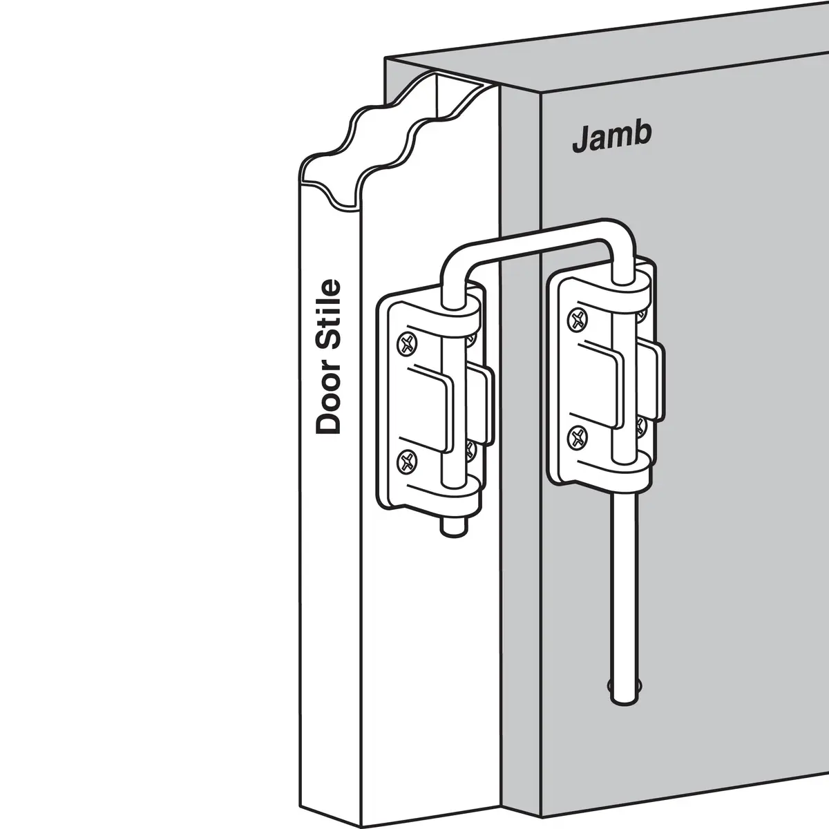 Defender Security U 9846 Patio Sliding Door Loop Lock, 1-1/8 in. Hardened Steel Bar with Nickel Finish - view 3