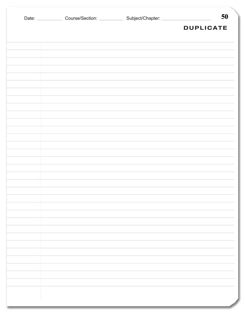 BookFactory Note Taking Notebook 8.5" x 11" (21.6cm x 27.9cm) 100 Sheets | Carbonless Duplicate Pages - view 6
