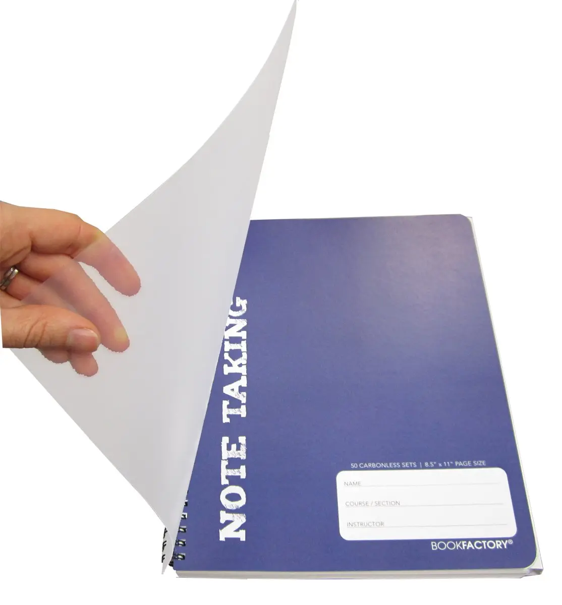 BookFactory Note Taking Notebook 8.5" x 11" (21.6cm x 27.9cm) 100 Sheets | Carbonless Duplicate Pages - view 2