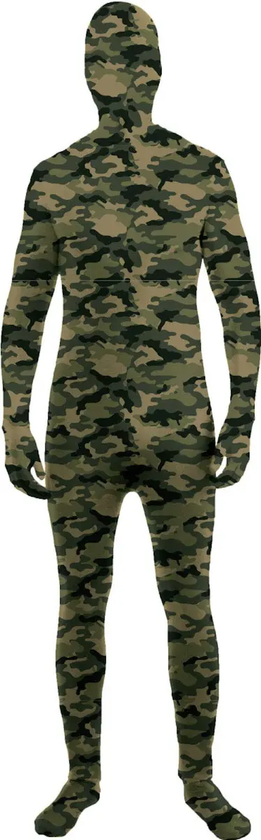 Forum Novelties I'm Invisible Costume Stretch Body Suit, Camo, Child Medium | No Eye Holes, Fits 50-65 lbs, 53 inches - main product image