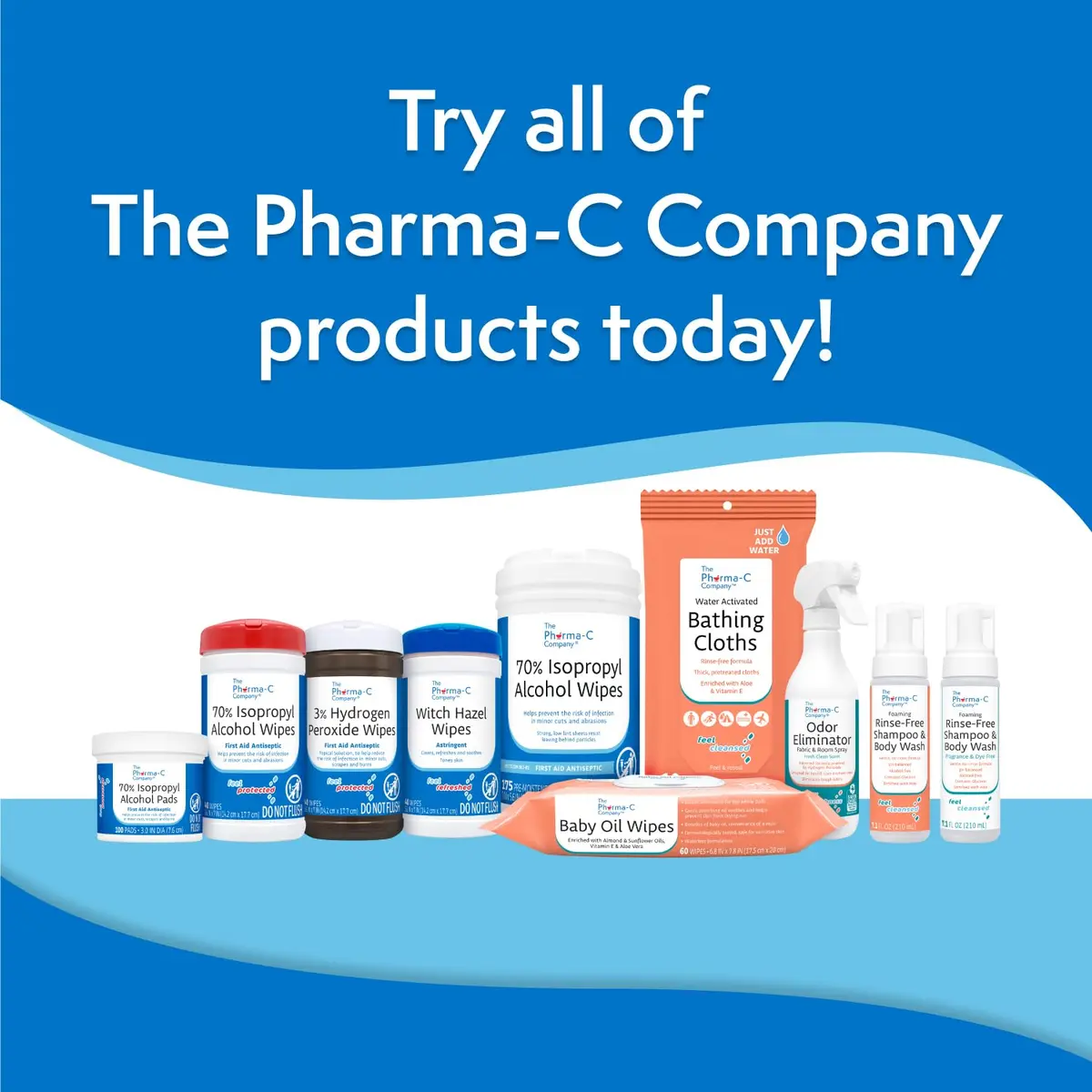 The Pharma-C Company 70% Isopropyl Alcohol Wipes 40 Count | First Aid Antiseptic for Minor Cuts & Scrapes - view 2