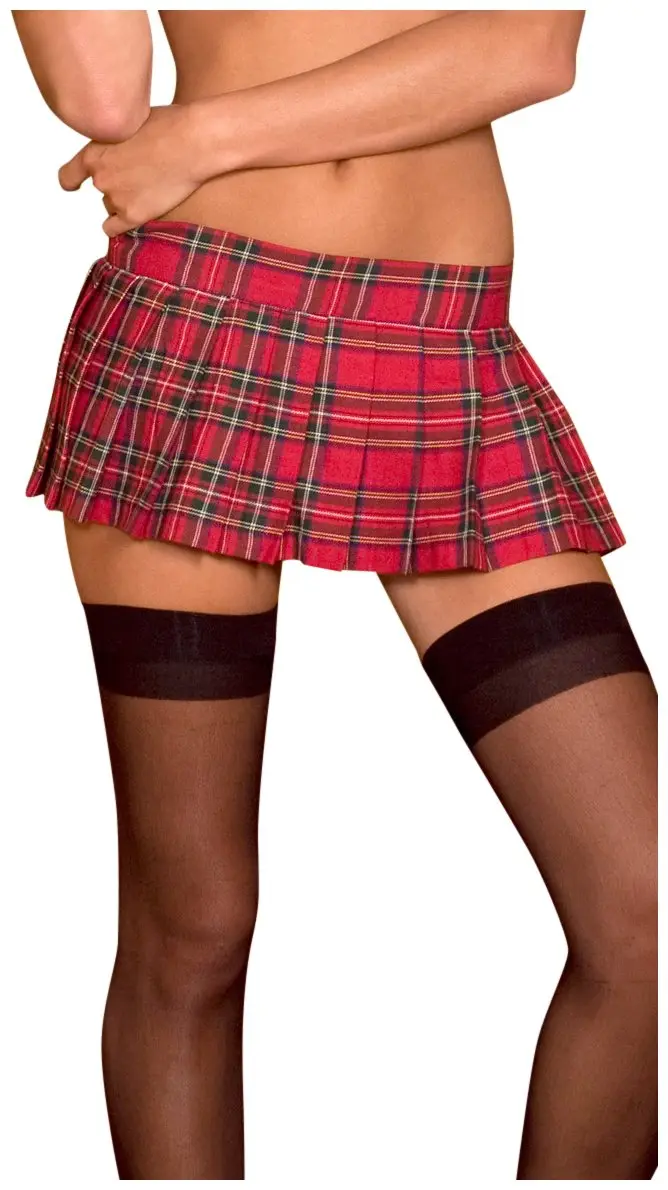 Rene Rofe Women's Schoolgirl Mini Skirt, Red, Medium | Playful Plaid Design for Night Out & Club (70-120 chars) - main product image