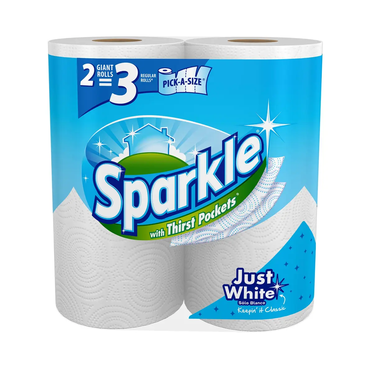 Sparkle Paper Towels 24 Giant Rolls Pick-A-Size White | 2568 Sheets Total - main product image